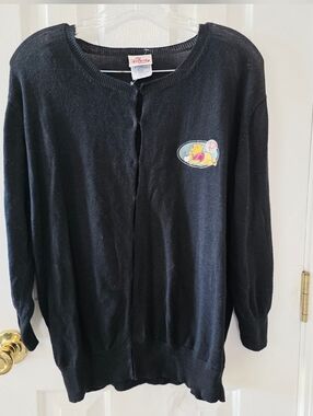 Vintage Disney Store Winnie The Pooh Cardigan Sweater Black Women’s Size Small
